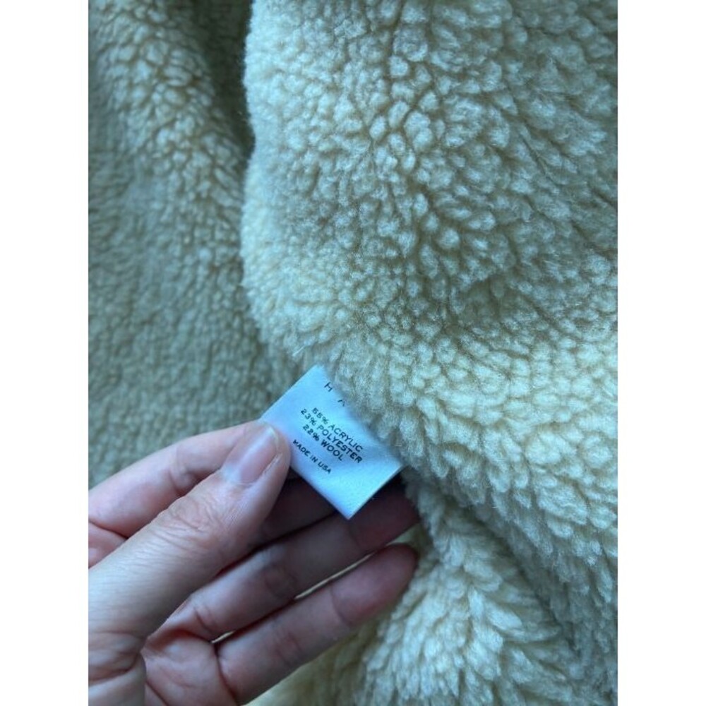 Hatch Maternity cocoon jacket Sherpa Beige Boxy Coat One Size - Picture 5 of 7
